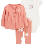 Conjunto de 3 piezas con chaqueta - Rosado
