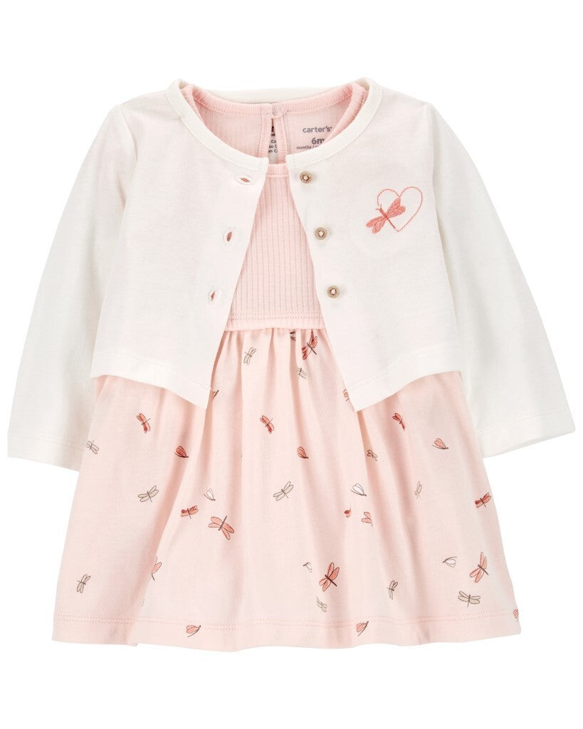 Conjunto de 2 piezas de vestido pañalero con suéter