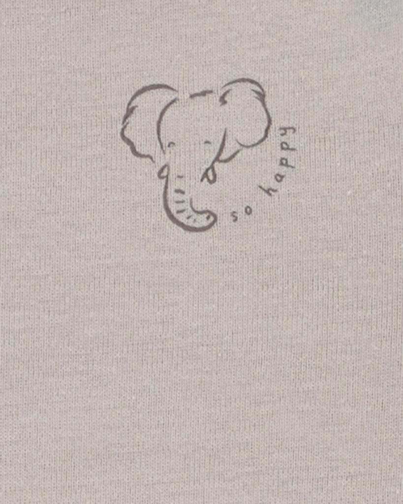 Paquete De 5 Pañaleros De Manga Corta - Elefante Blanco/Gris