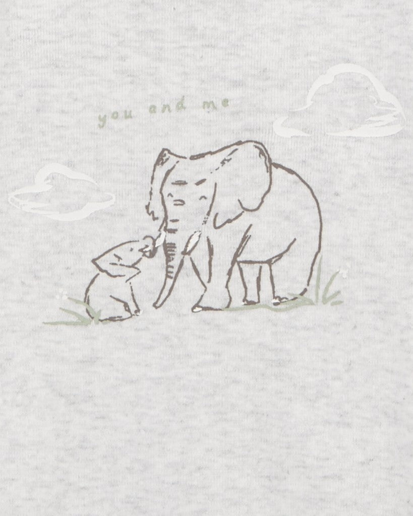 Paquete De 5 Pañaleros De Manga Corta - Elefante Blanco/Gris