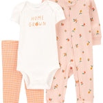 Conjunto De 3 Piezas Con Mameluco "Home Grown"