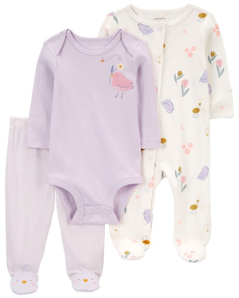 Conjunto de 3 piezas mameluco - Pájaro