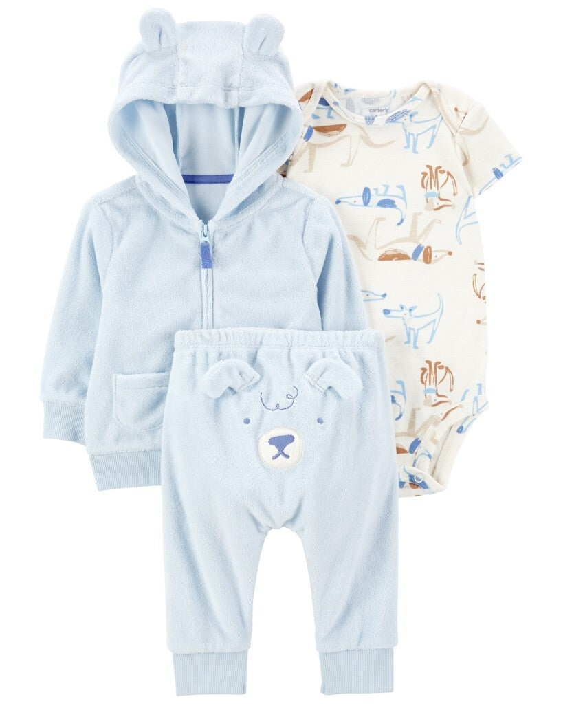 Conjunto de 3 piezas con chaqueta - Perritos