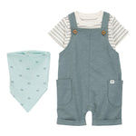 Conjunto de 3 piezas overol corto - Azul