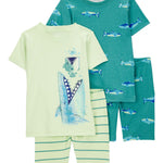 Pijama de 4 piezas de algodón de ajuste perfecto - Tiburón