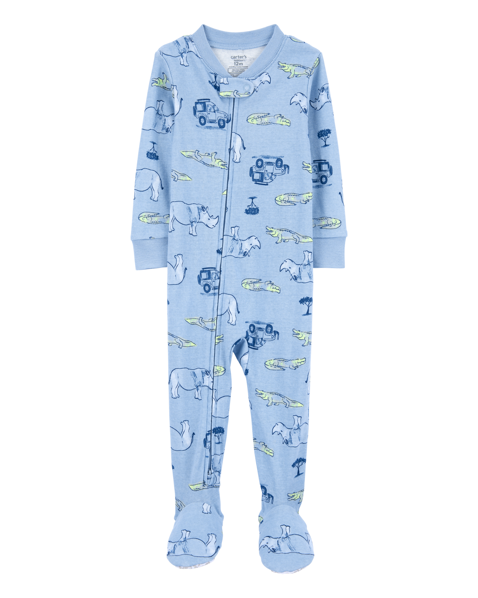 Pijama de Algodón De Ajuste Perfecto - Safari - Azul