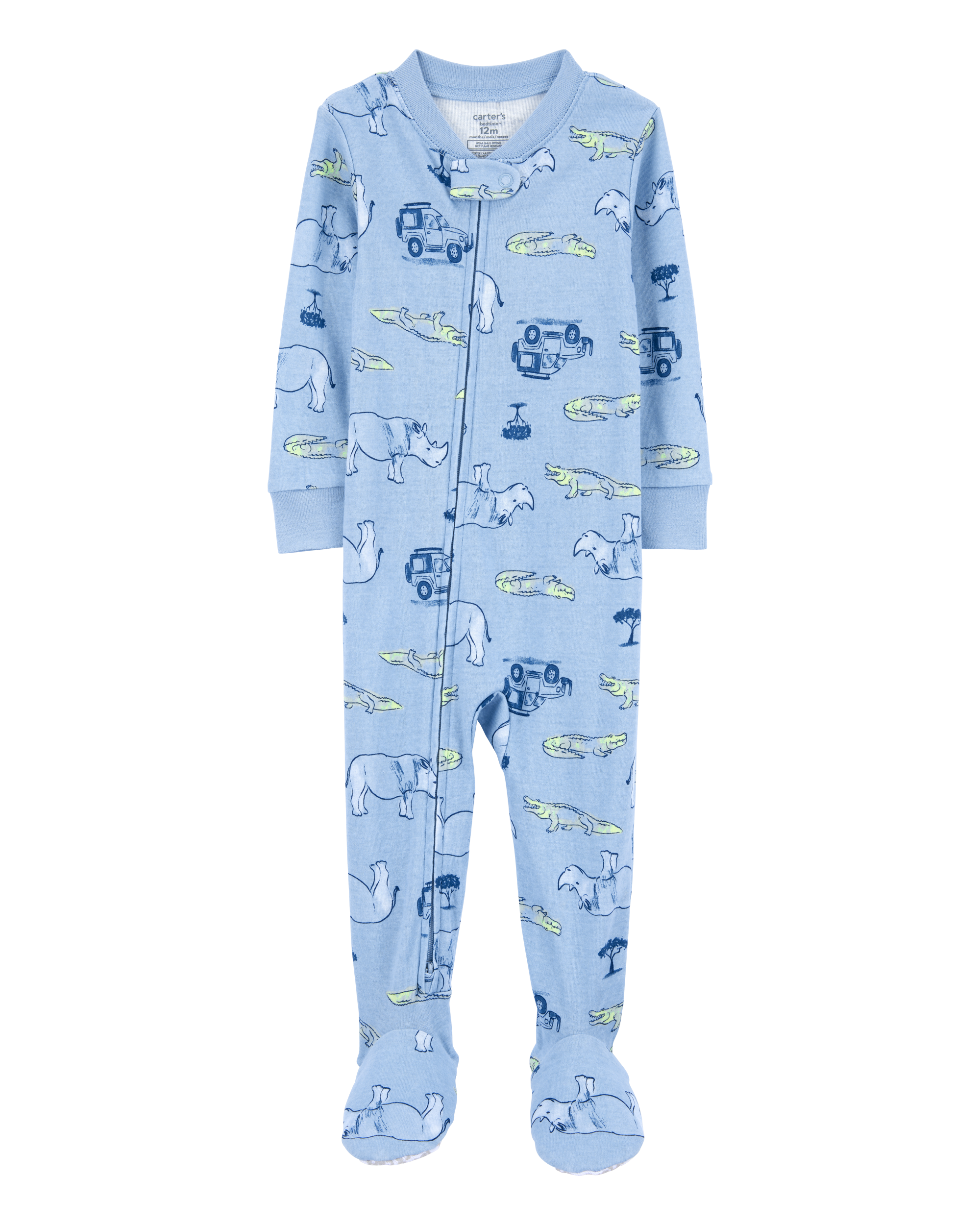 Pijama de Algodón De Ajuste Perfecto - Safari - Azul