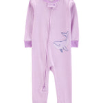 Pijama de Algodón De Ajuste Perfecto - Ballena Rayas - Lila