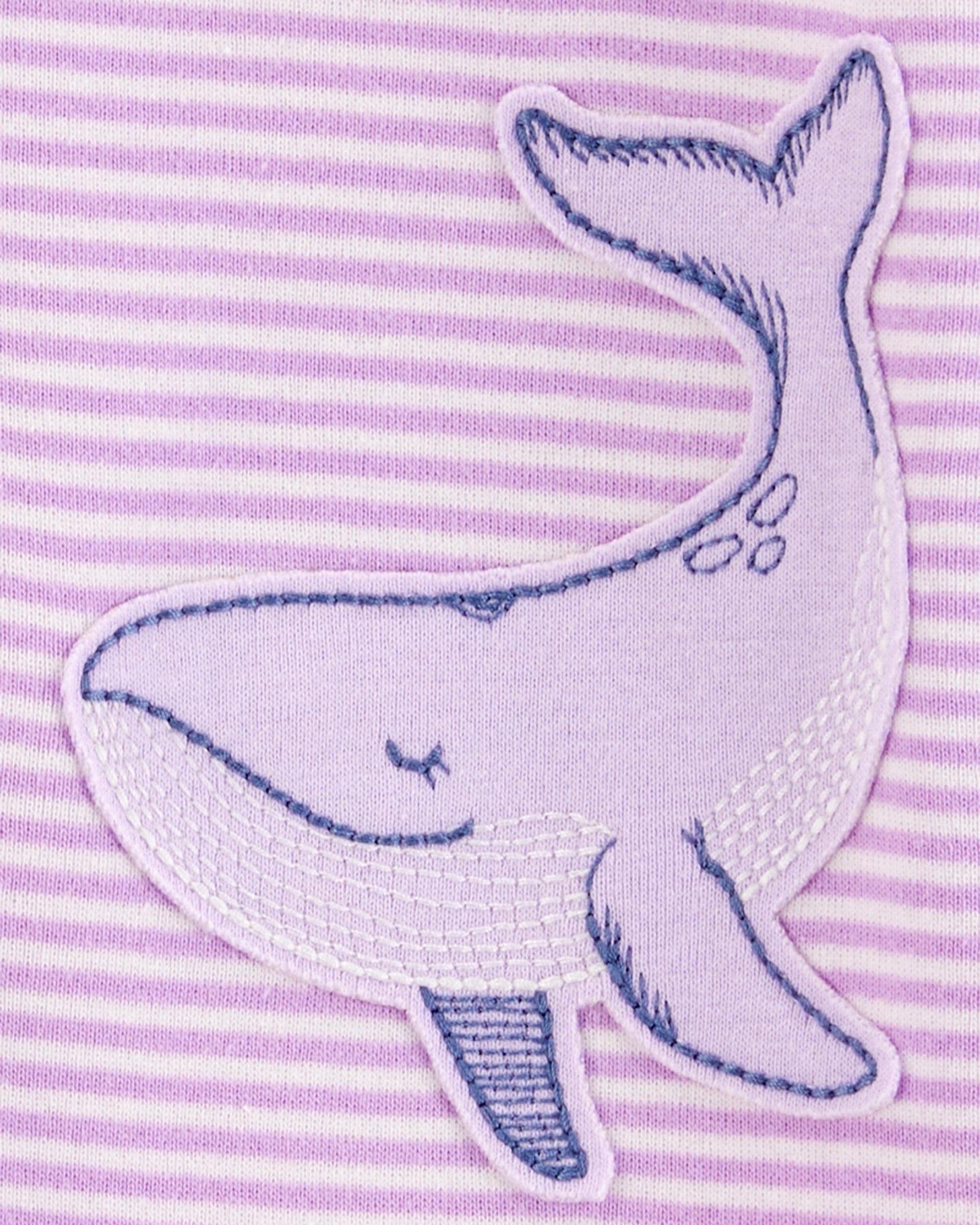 Pijama de Algodón De Ajuste Perfecto - Ballena Rayas - Lila