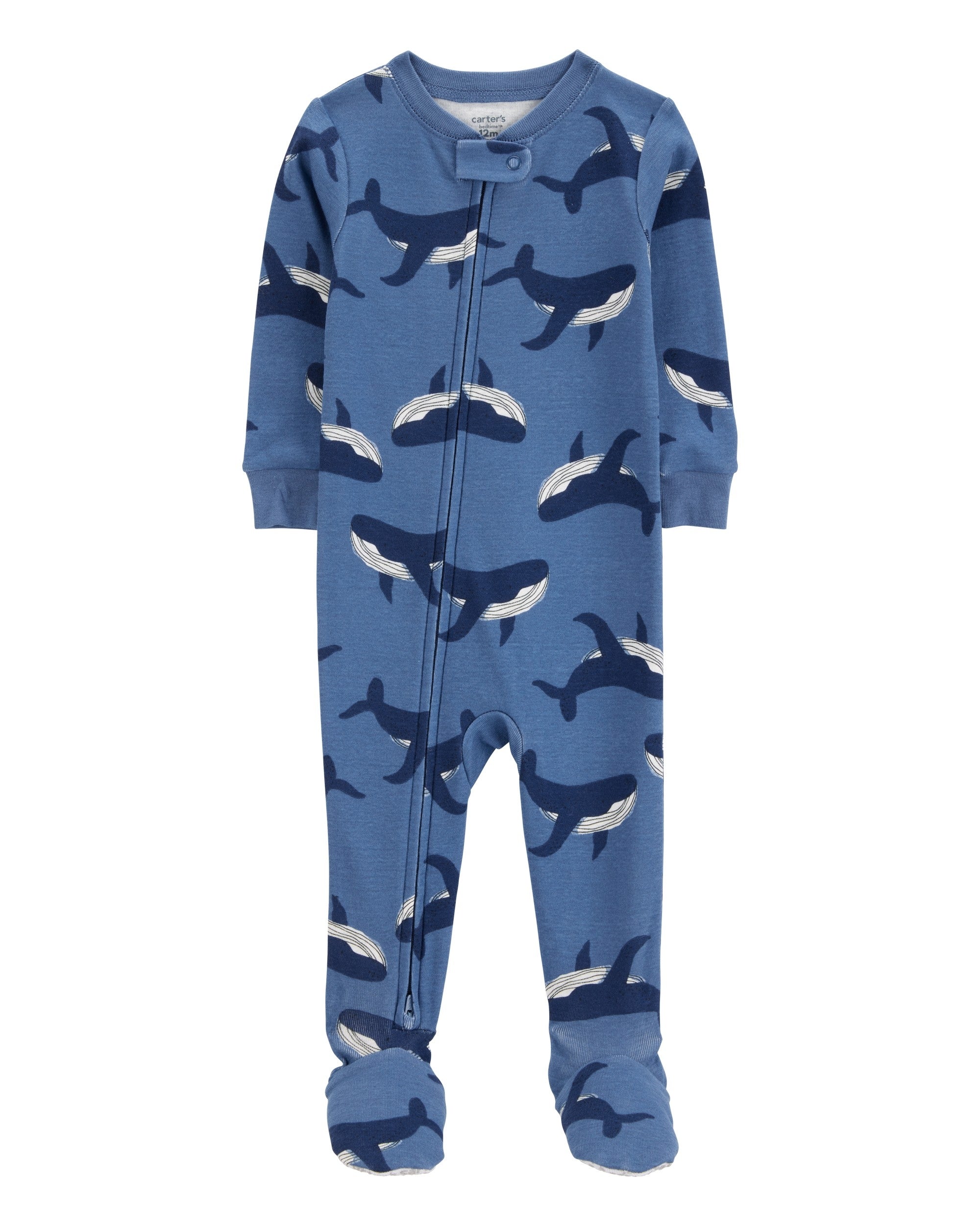 Pijama de Algodón De Ajuste Perfecto - Ballena - Azul