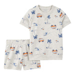 Conjunto de 2 piezas camisa y shorts - Estampado Playa