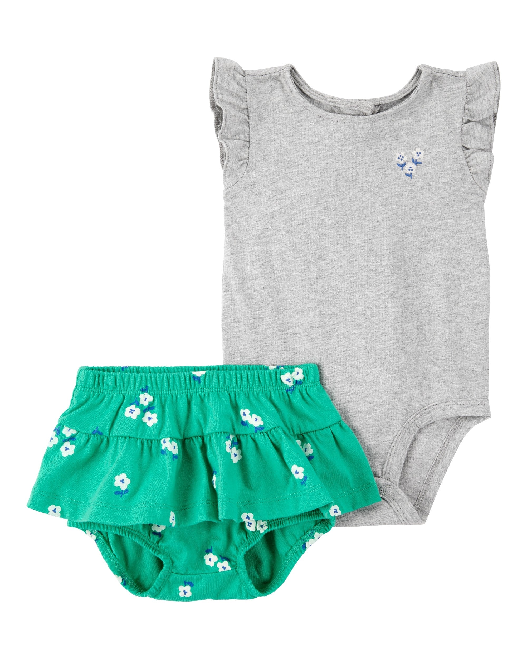 Conjunto de 2 piezas pañalero y pantalón - Flores