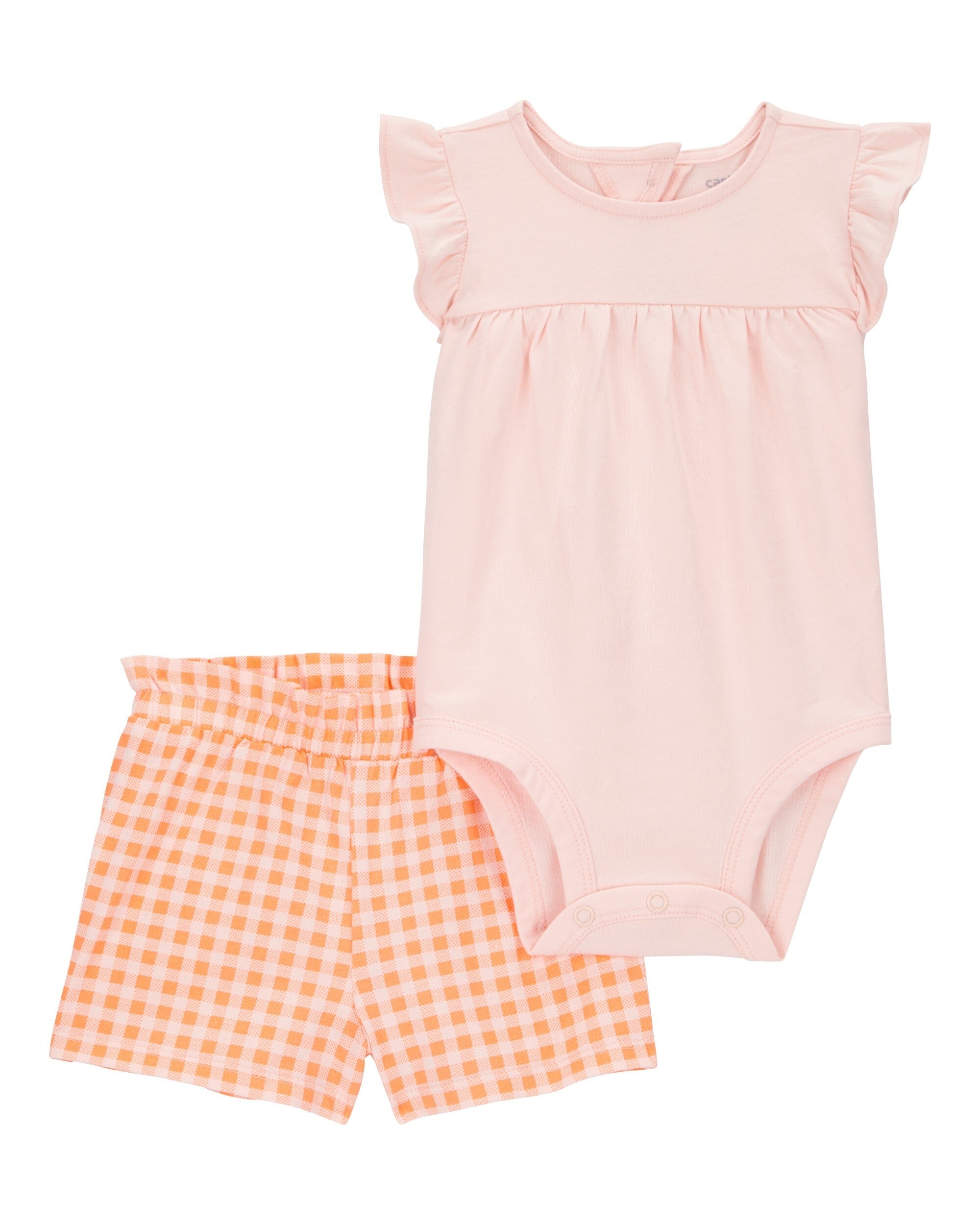 Conjunto de 2 piezas pañalero y pantalón - Cuadros Gignham