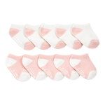 Paquete de 10 Pares de Calcetines Cortos - Blanco/Rosado