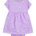 Vestido Pañalero - Flores - Lila