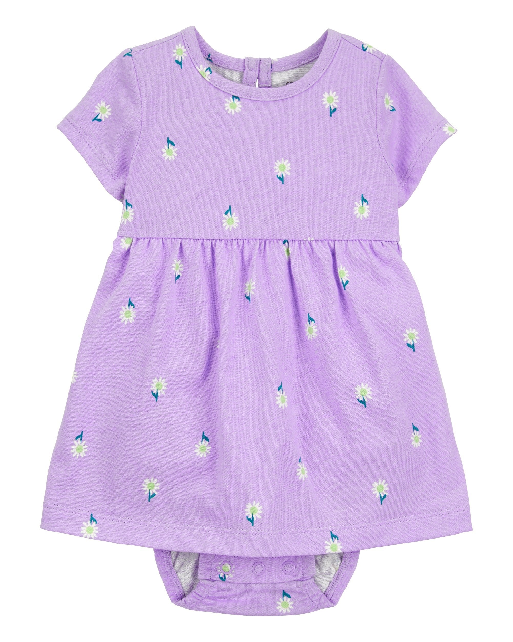 Vestido Pañalero - Flores - Lila