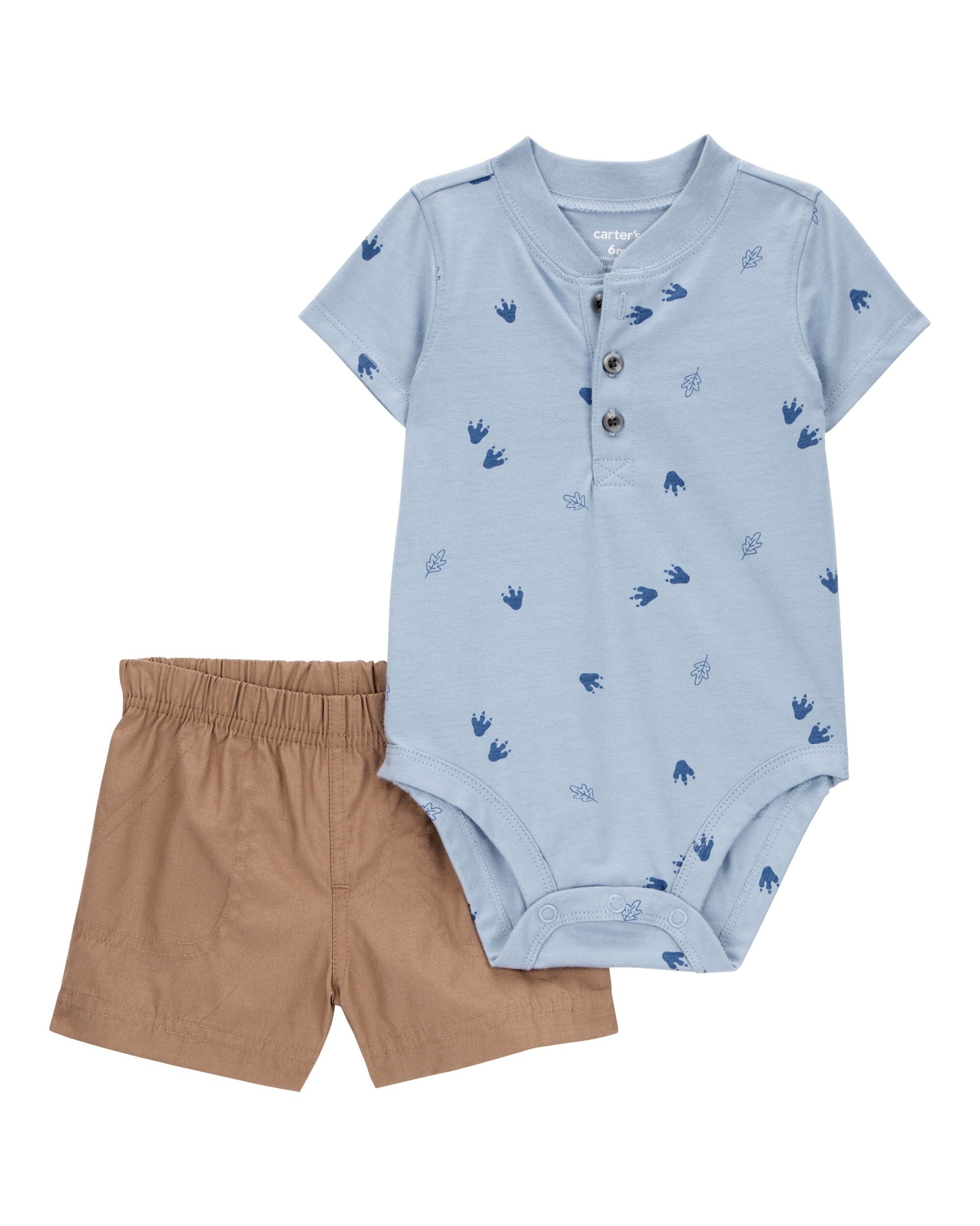 Conjunto de 2 piezas pañalero y pantalón - Huella Dinosaurio