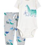 Conjunto de 2 piezas pañalero y pantalón - Dinosaurio