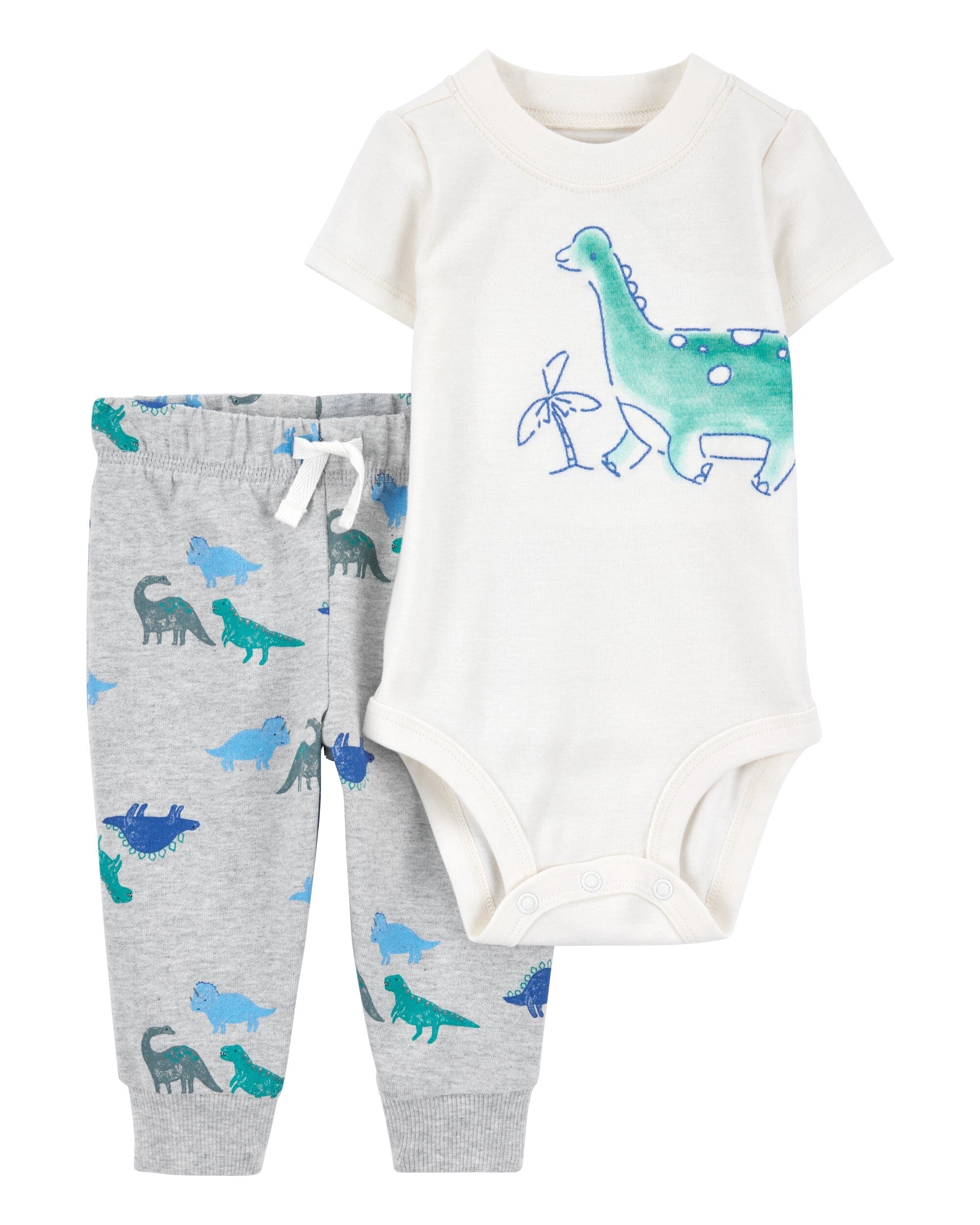Conjunto de 2 piezas pañalero y pantalón - Dinosaurio