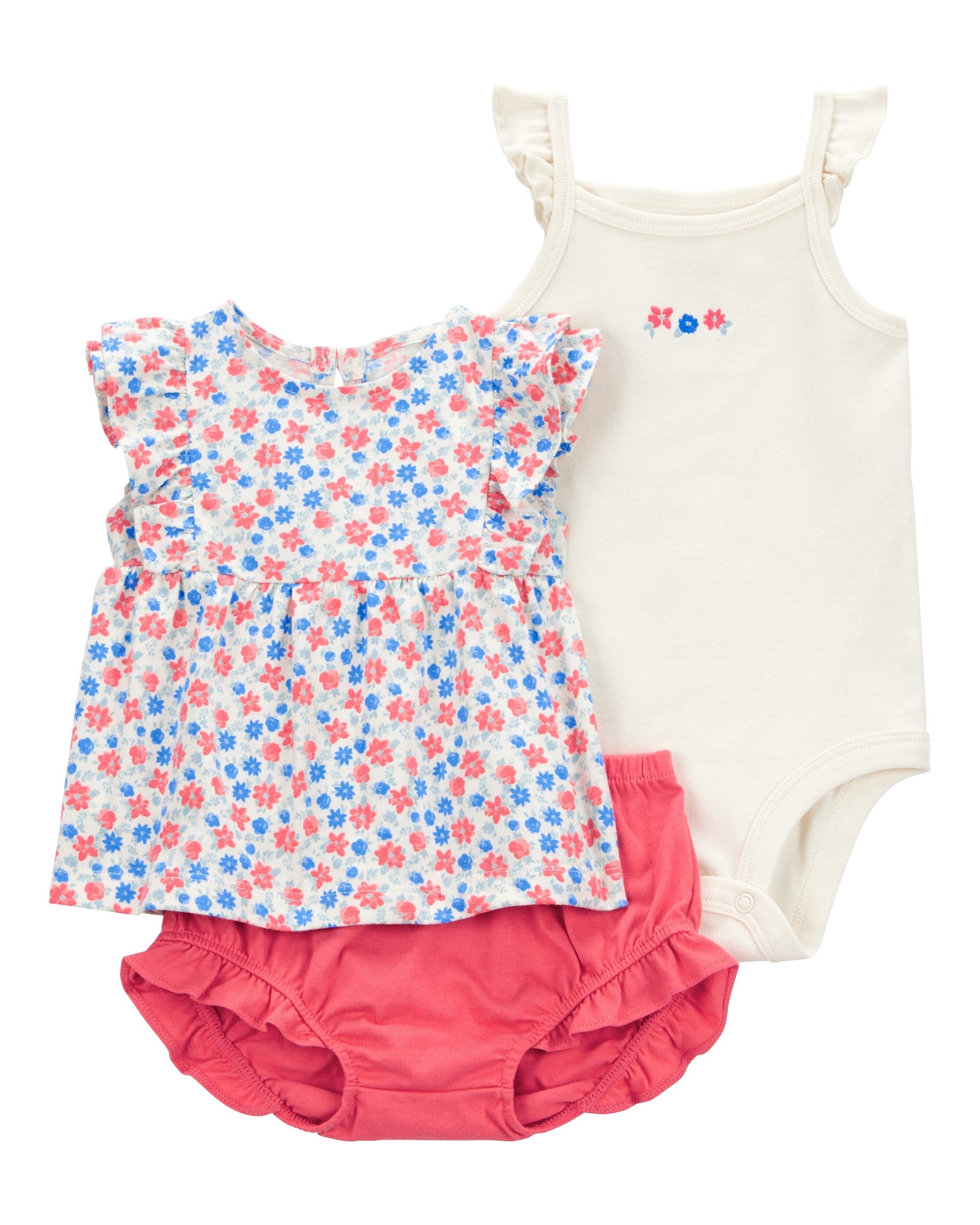 Conjunto de 3 piezas cubrepañal - Flores