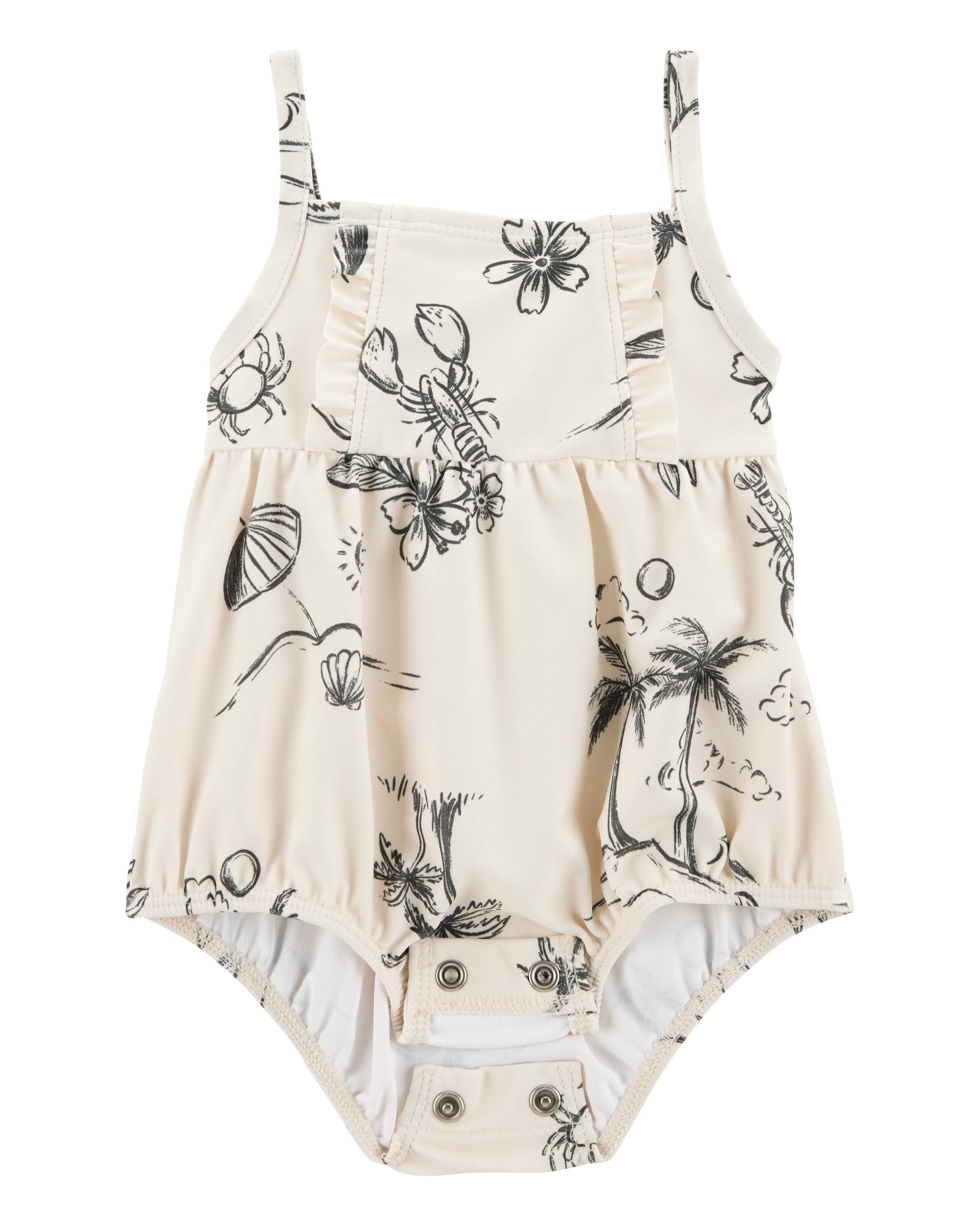 Traje De Baño De 1 Pieza - Estampado Playero