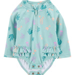 Traje De Baño De 1 Pieza - Estampado Coral