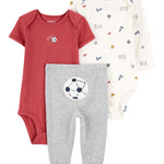 Conjunto de 3 piezas - pequeños personajes - futbol