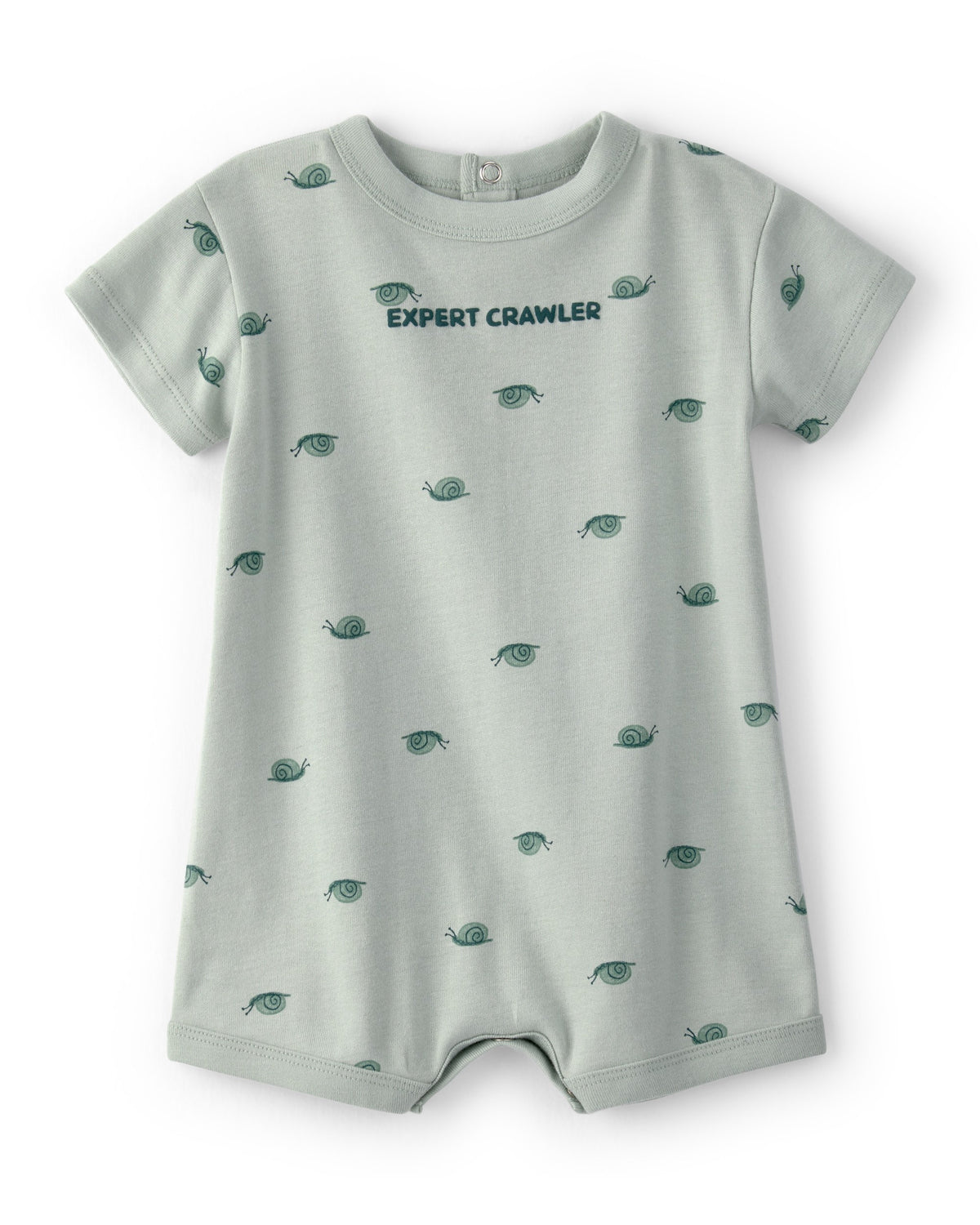 Romper De Manga Corta Conestampado De Caracoles - Verde