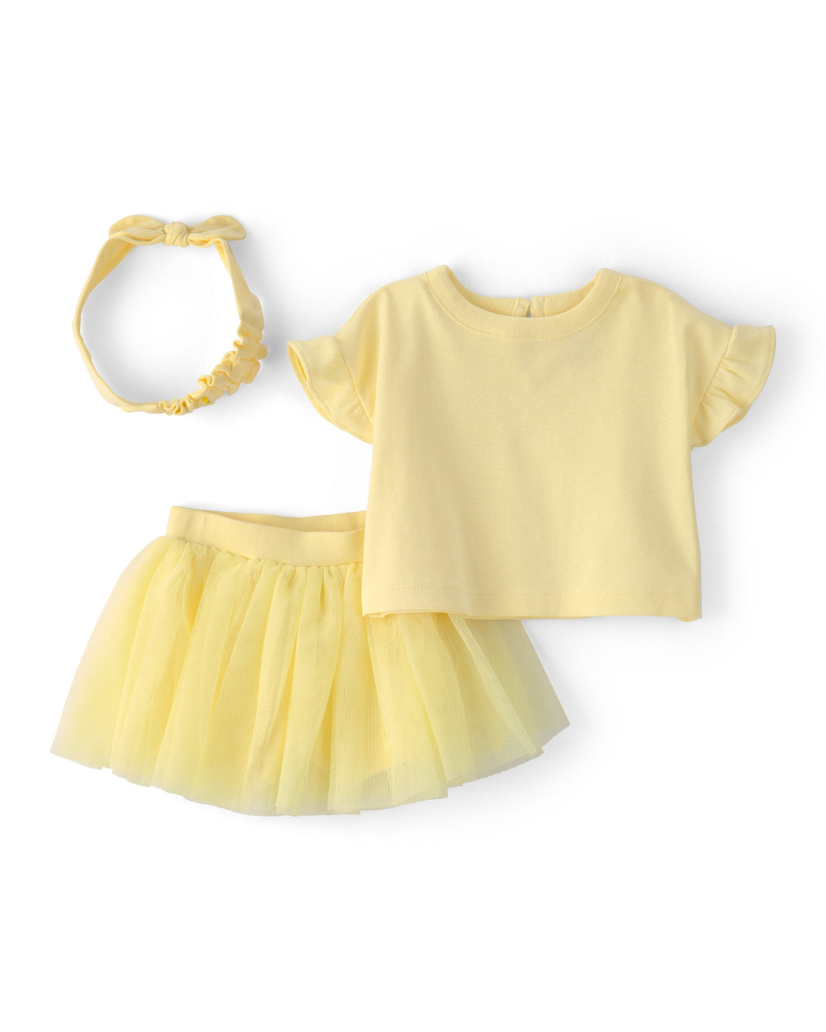 Conjunto De 2 Piezas Con Playera Y Falda - Amarillo