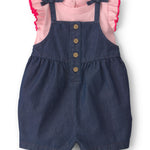 Conjunto de 2 piezas camisa y overol corto - Chambray