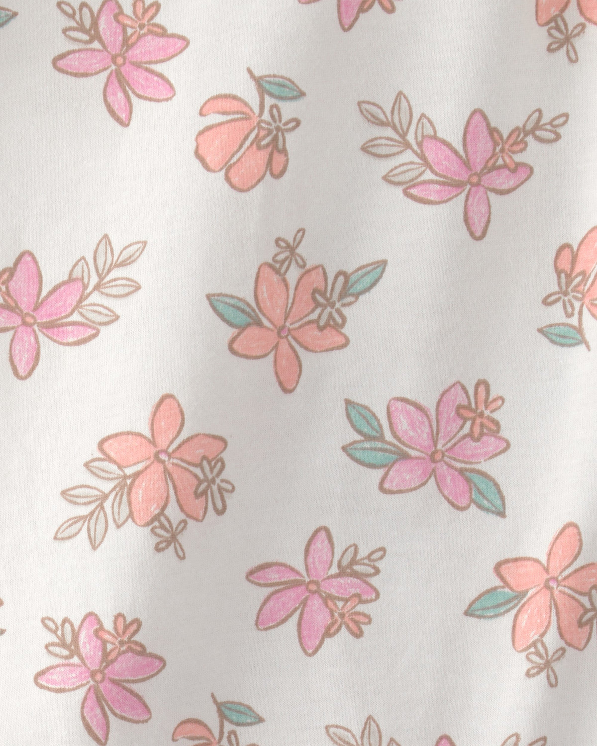 Conjunto De 2 Piezas Con Pañalero Y Short Floral - Rosa