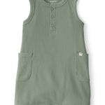 Romper Sin Mangas De Punto Gofrado - Verde