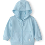 Chaqueta de Felpa Francesa con Cierre y Capucha - Azul
