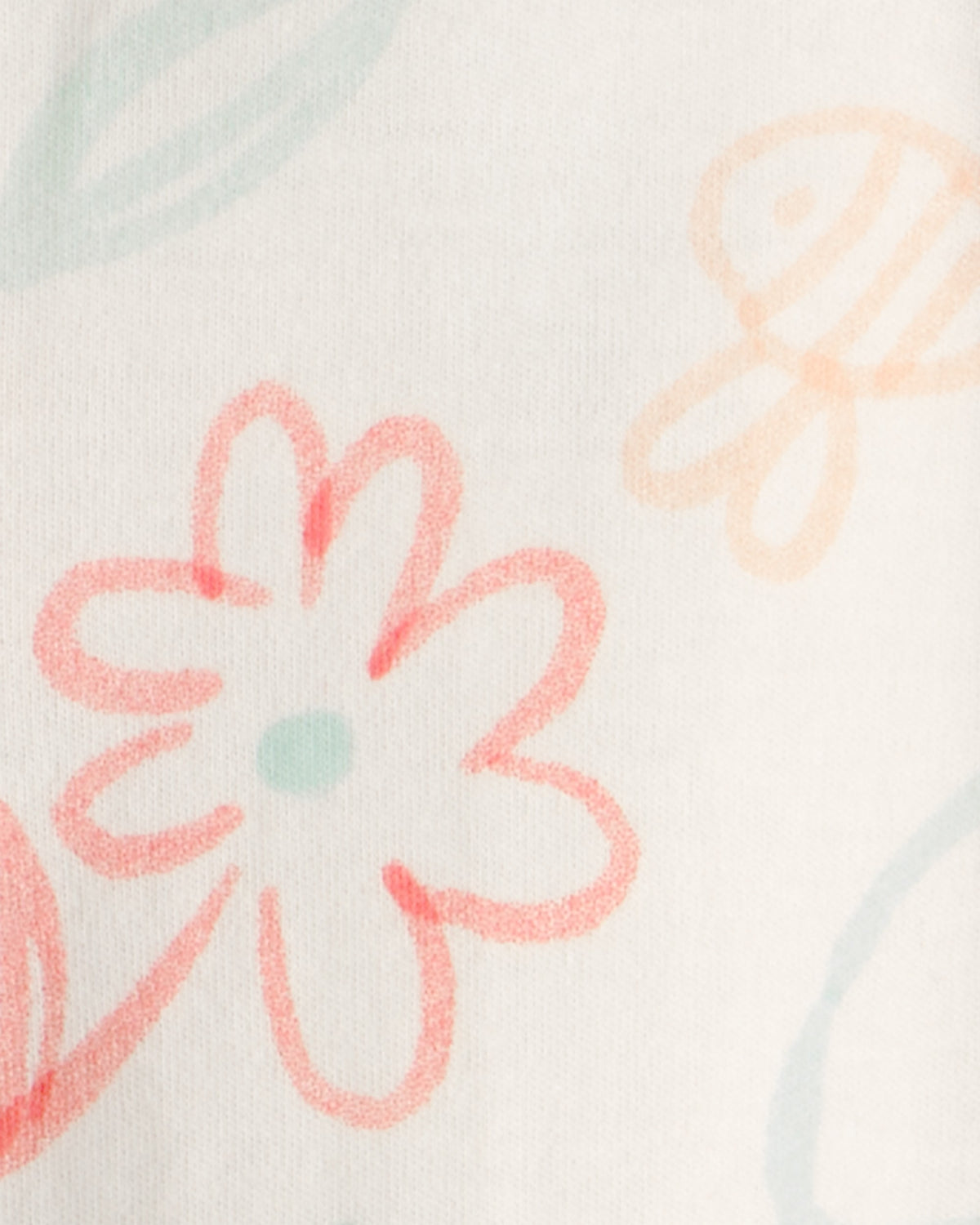 Mameluco 100% Algodón Cierre Doble Y Estampado Floral - Blanco