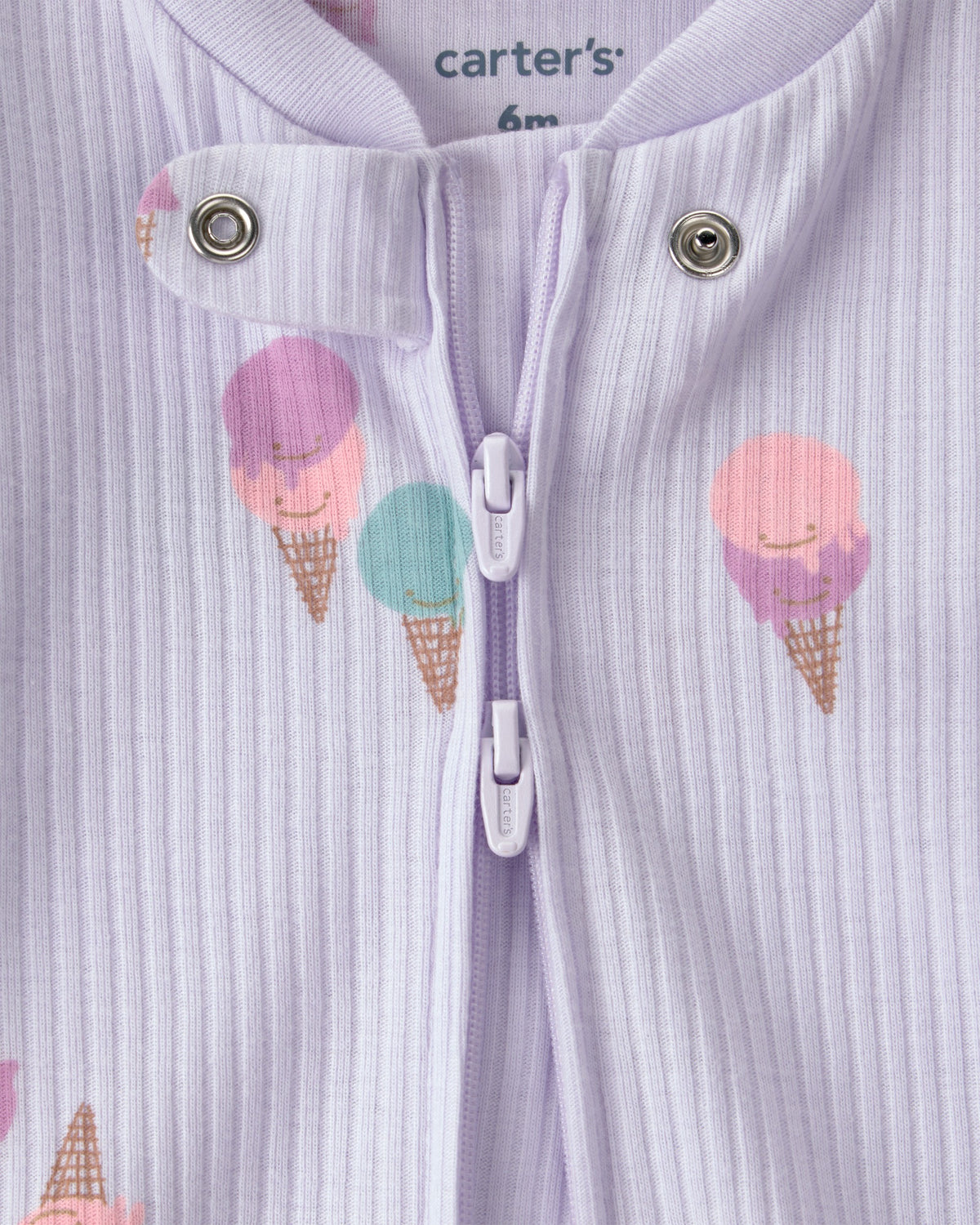 Mameluco De Cierre Doble Con Estampado De Helados - Morado