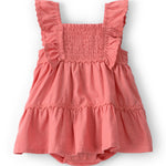 Vestido Con Cubrepañal De Olanes Sin Mangas - Rosa