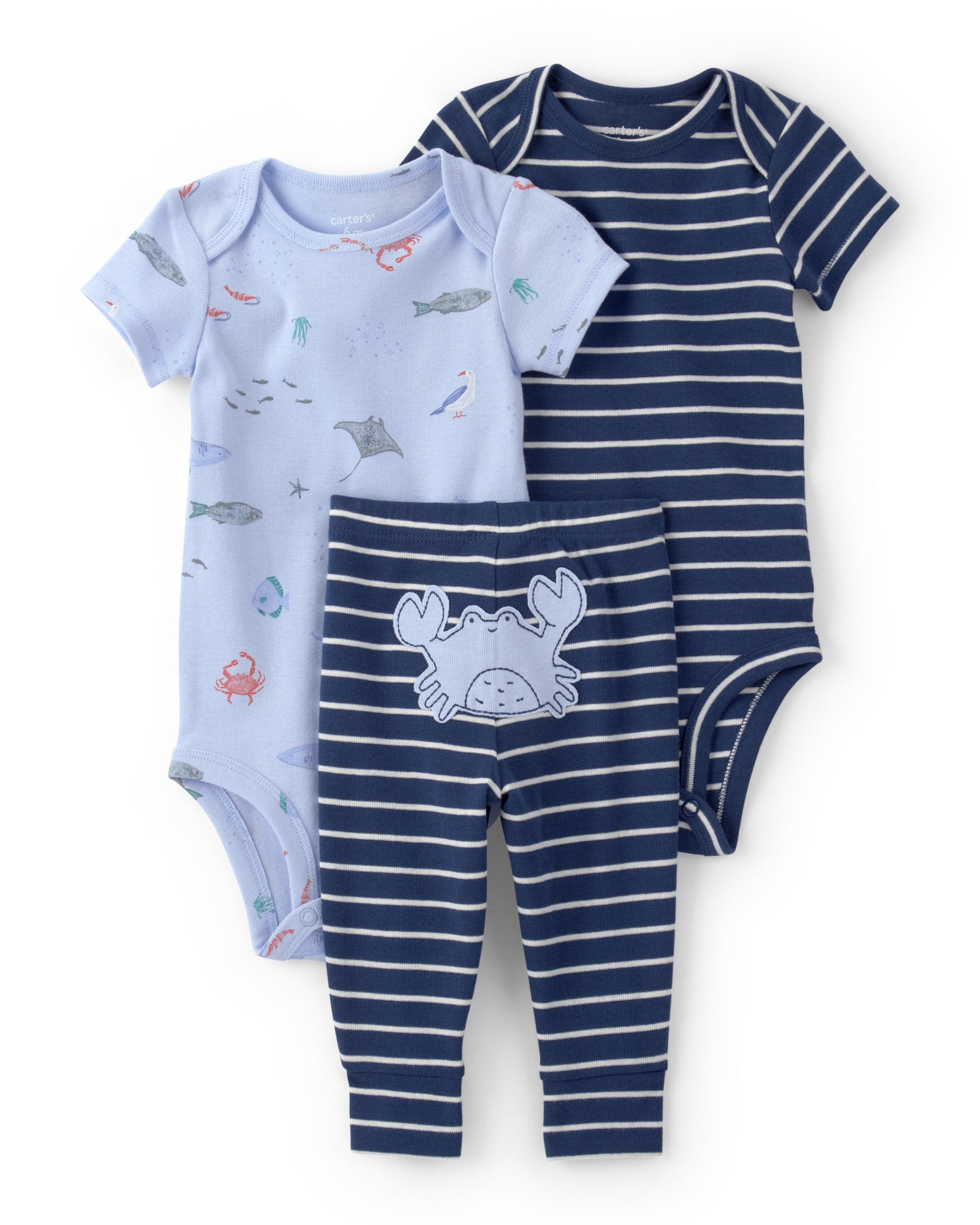 Conjunto de 3 piezas - pequeños personajes - animales marinos
