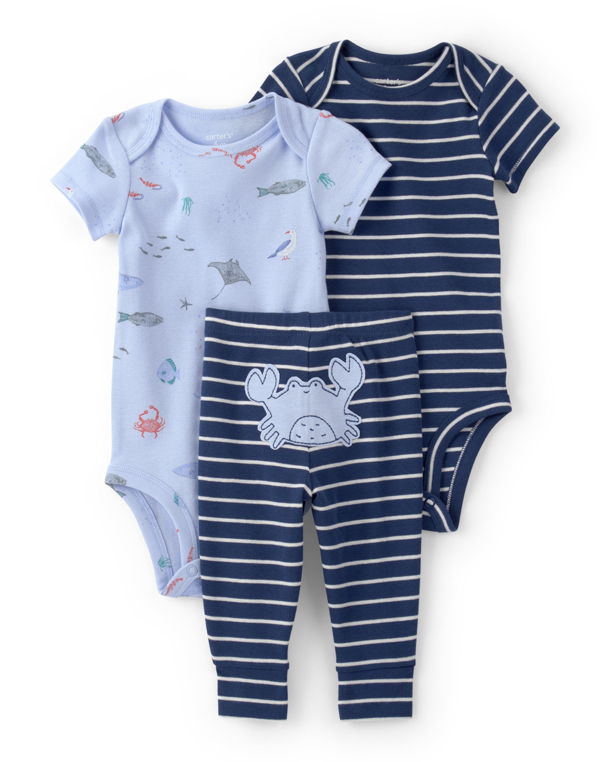 Conjunto de 3 piezas - pequeños personajes - animales marinos