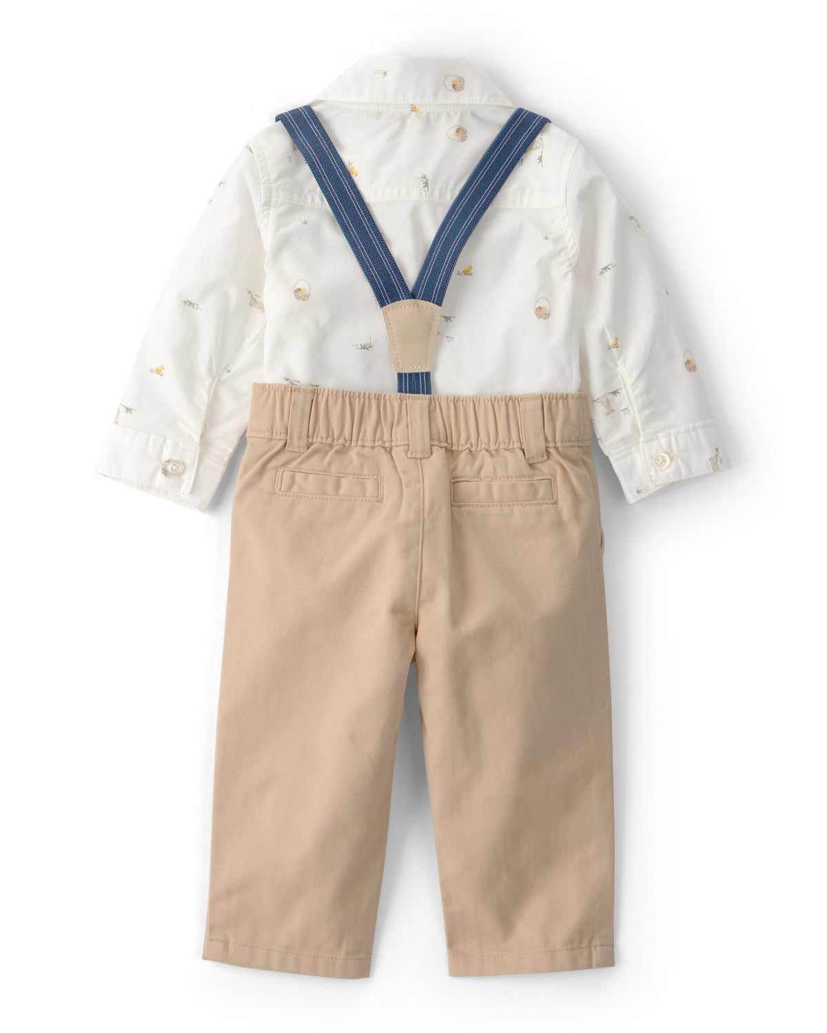 Conjunto De 2 Piezas Con Pañalero Y Pantalón Conejo - Blanco