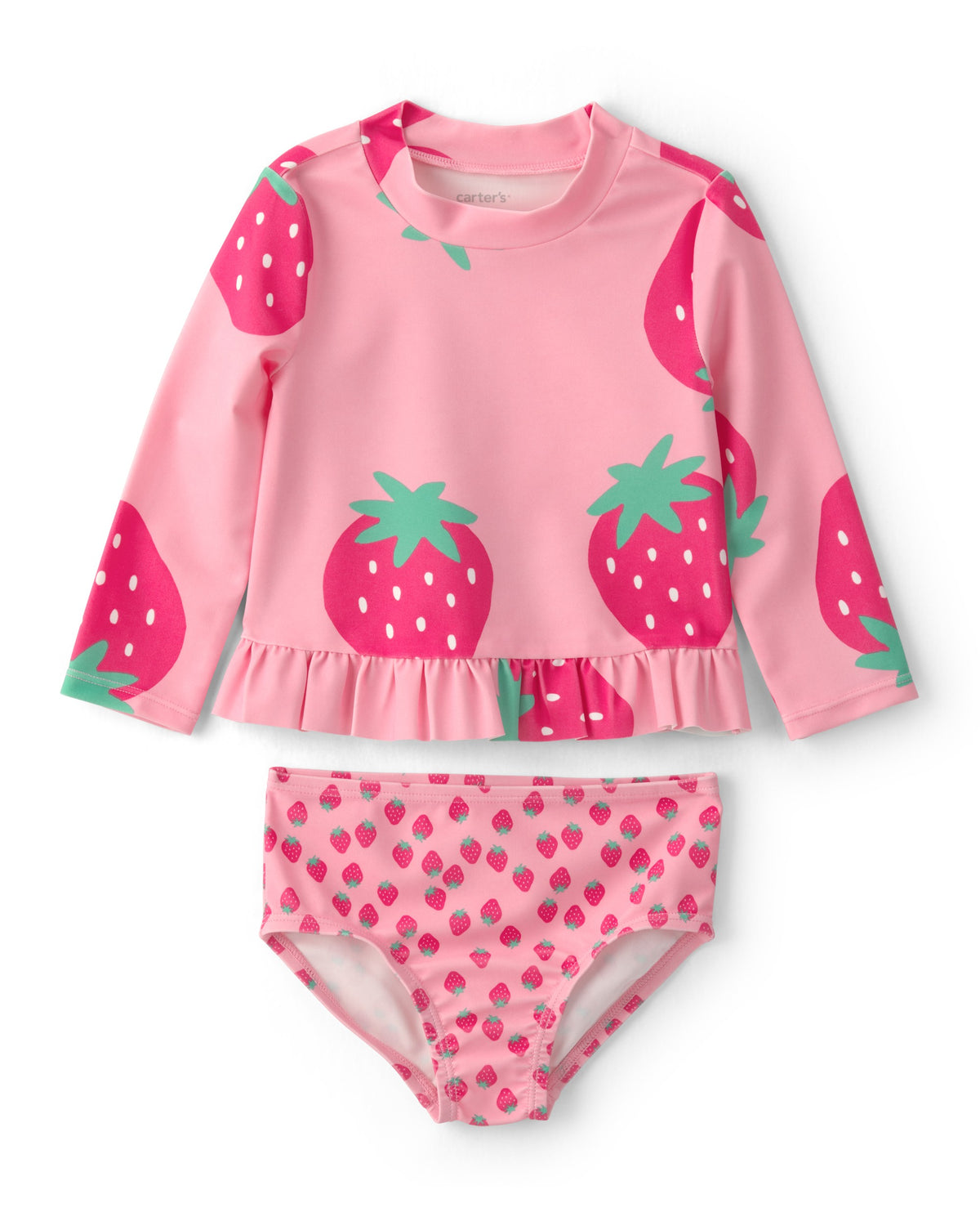 Traje De Baño De 2 Piezas Con Playera Para Nadar Con Fresas - Multi