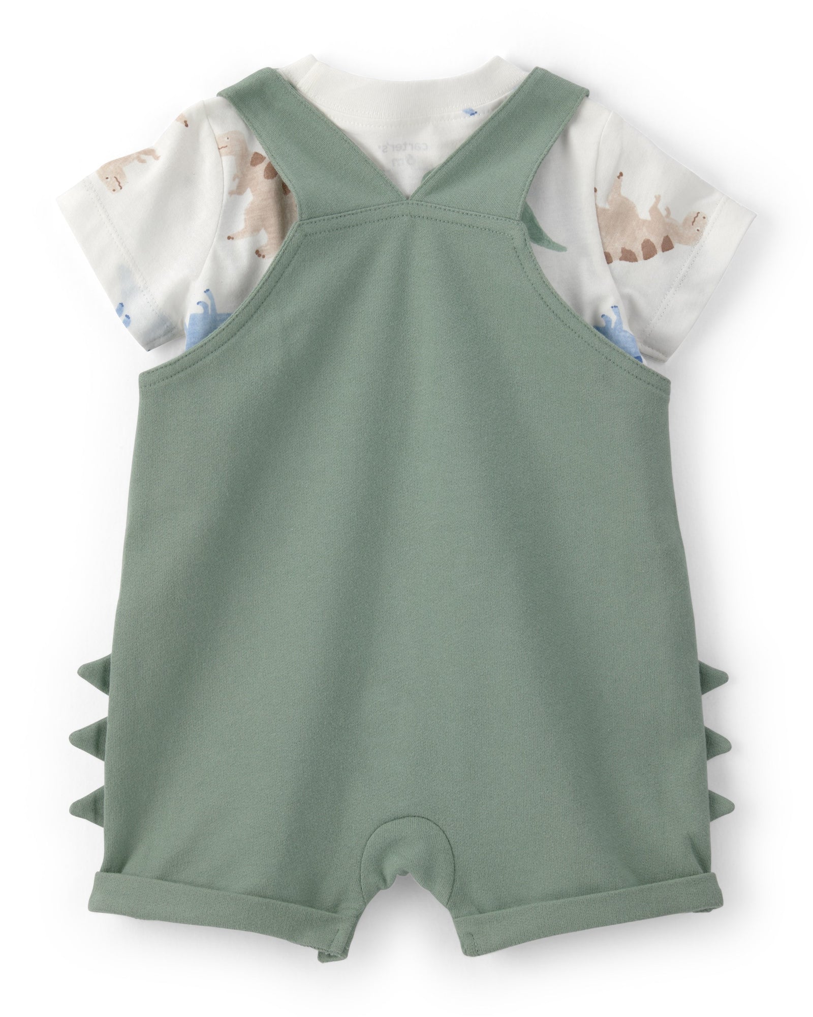 Conjunto de 2 piezas overol corto - Dinosaurio - Verde