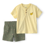 Conjunto De 2 Piezas De Playera Con Plátanos Y Short - Multi