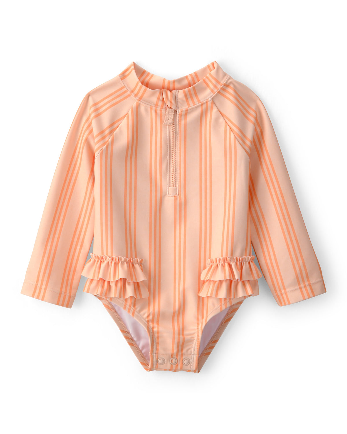 Traje De Baño De Cuerpo Completo A Rayas De Manga Larga - Multi