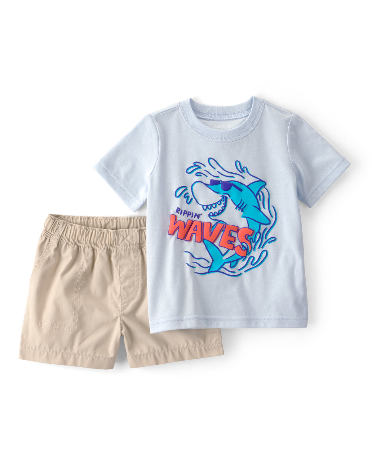 Conjunto de Playera y Short de Tiburón - Azul/Khaki