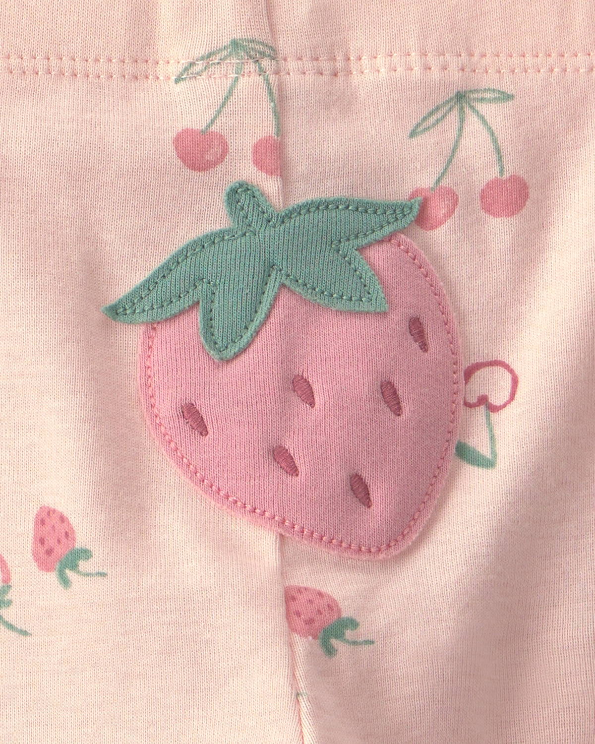 Conjunto de 3 piezas con pañaleros y pantalón de fresas - Rosa