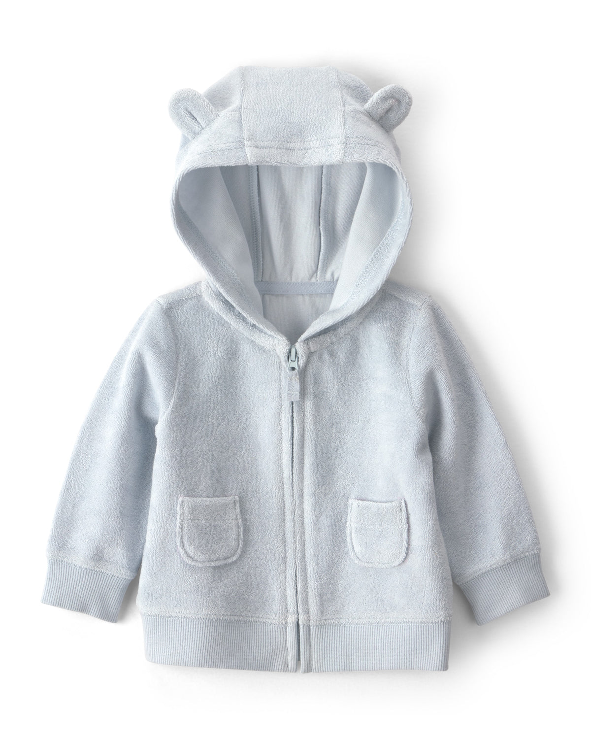 Conjunto de 3 Piezas de Felpa Francesa con Cárdigan de Oso - Azul