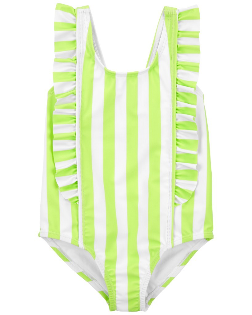 Traje De Baño De 1 Pieza - Rayas Verde