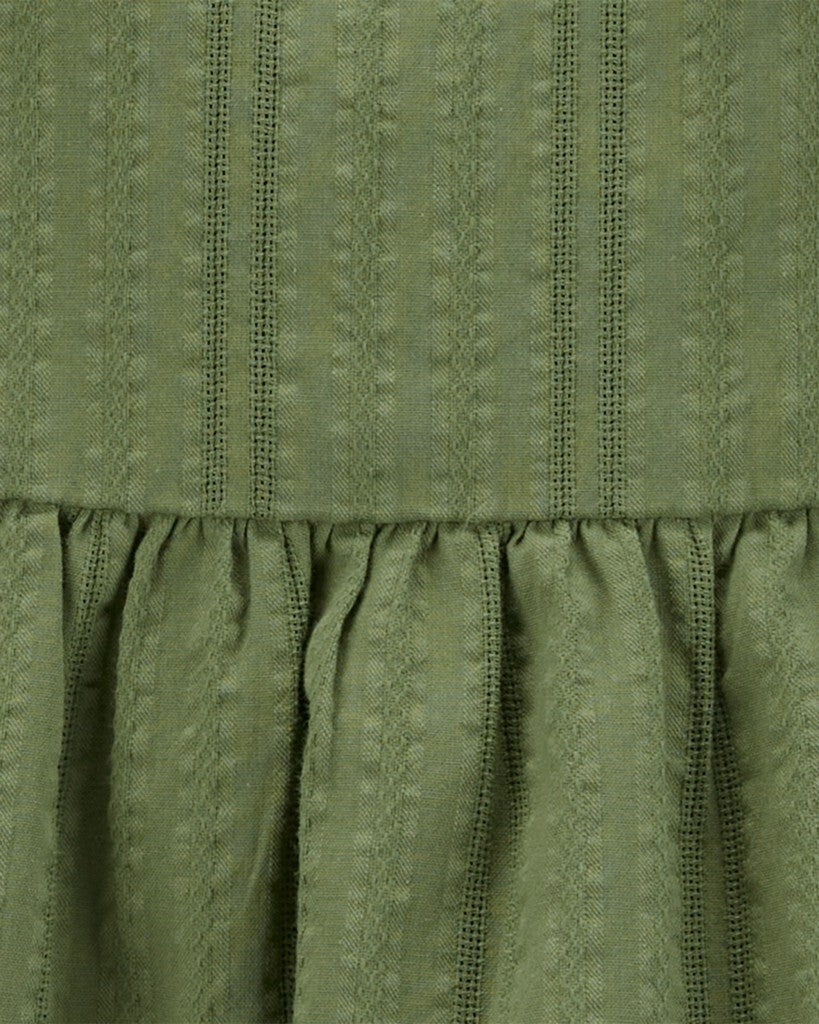 Vestido tejido de seersucker - Verde