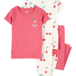 Pijama de 4 piezas de Algodón - Estampado Cerezas