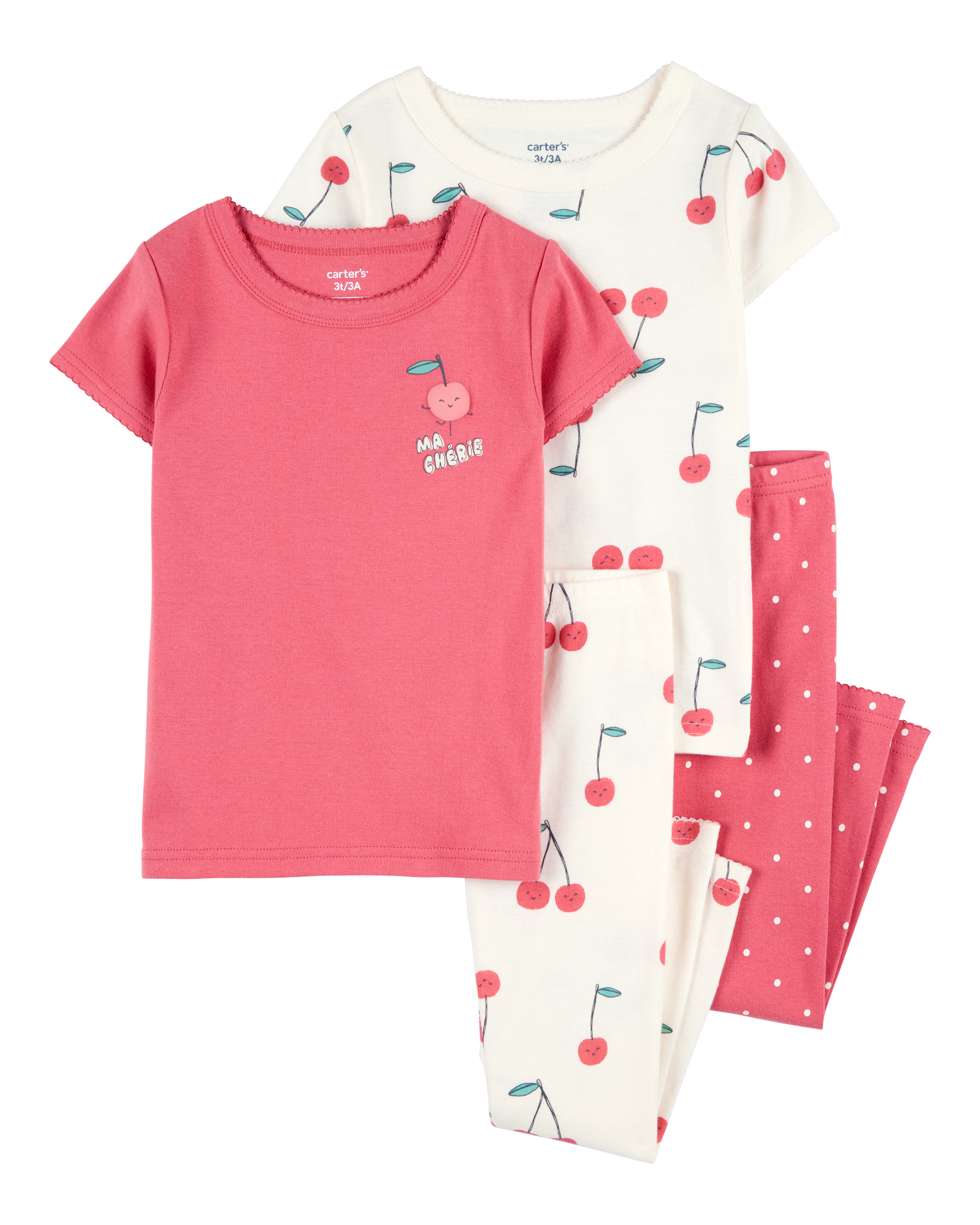 Pijama de 4 piezas de Algodón - Estampado Cerezas